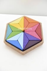 Waldorf Ahşap Yıldız Puzzle Blokları- Montessori
