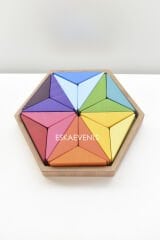 Waldorf Ahşap Yıldız Puzzle Blokları- Montessori